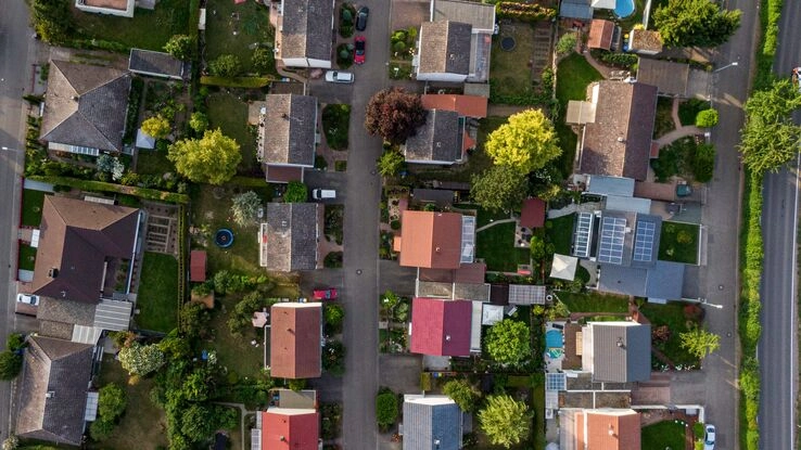 Immobilien aus der Vogelperspektive.