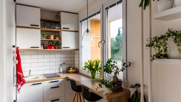 Das Foto zeigt eine kleine Küchenzeile. Sie steht sinnbildlich für das Thema Micro Living.