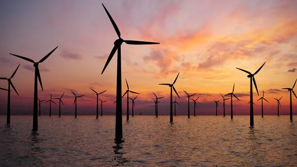 Windräder als Beispiel für erneuerbare Energie